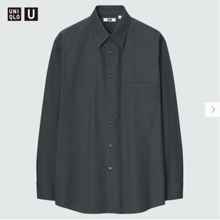 ユニクロ(UNIQLO)の【２点セット❗新品‼️】ユニクロユー　コットンリネンシャツ　ダークグレー　Ｌ(シャツ)