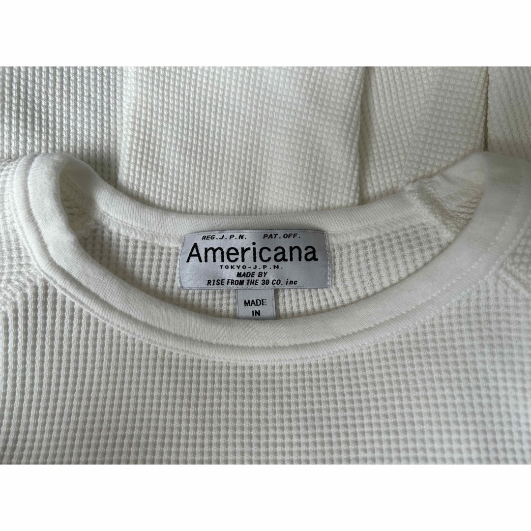 AMERICANA アメリカーナ ワッフルラグランTシャツ ホワイト 6