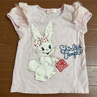 シャーリーテンプル(Shirley Temple)のシャーリーテンプルTシャツ100ピンクうさぎフリル(Tシャツ/カットソー)