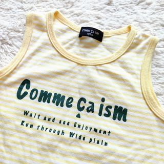 コムサイズム(COMME CA ISM)の［未使用］COMME CA ISM　ボーダータンクトップ　イエロー　ロゴプリント(Tシャツ/カットソー)