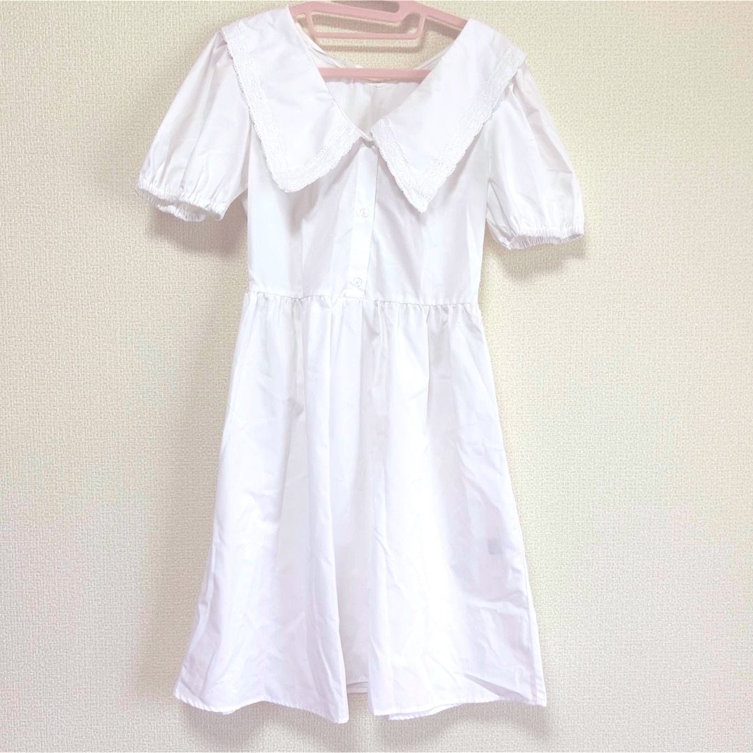 GU(ジーユー)のGU ビッグカラードレス(半袖)YG+E レディースのワンピース(ひざ丈ワンピース)の商品写真