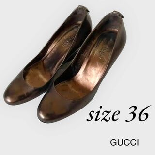 グッチ(Gucci)のGUCCI パンプス　GG柄　ブラウン　36(ハイヒール/パンプス)
