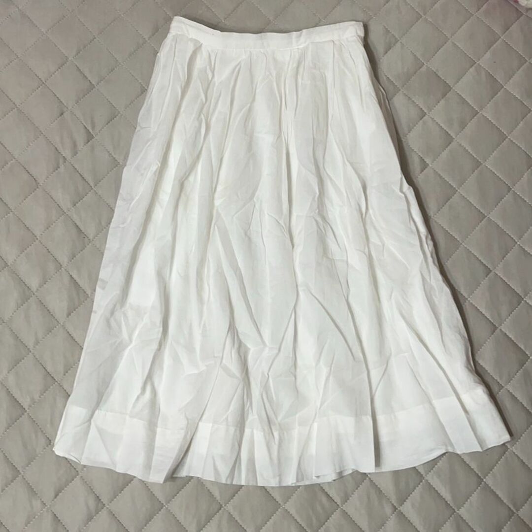 rienda(リエンダ)のrienda*コットンフレアスカート＊ホワイト レディースのスカート(ひざ丈スカート)の商品写真