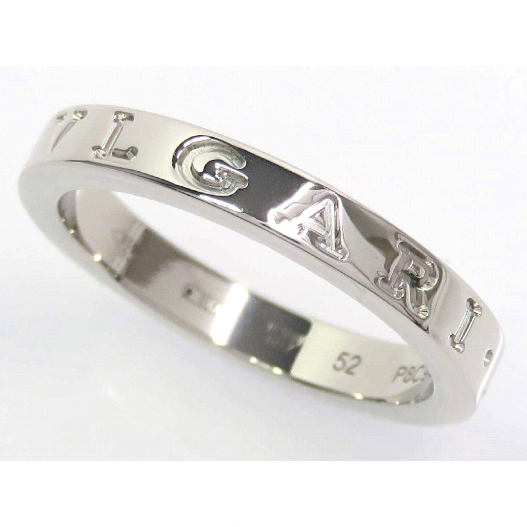 BVLGARI ブルガリ Pt950 ダブルロゴ リング BB #52 プラチナ