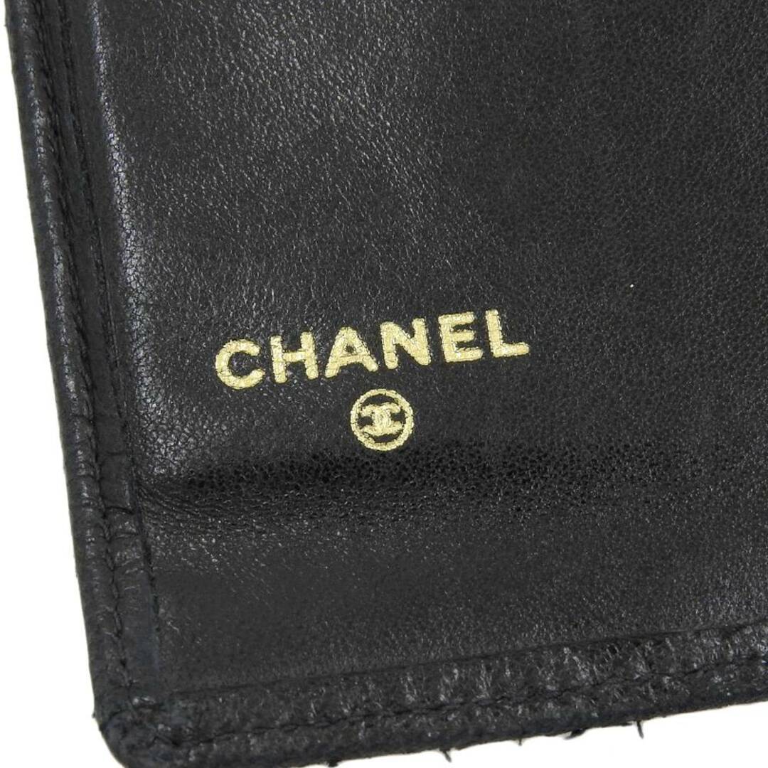 【本物保証】 保付 シャネル CHANEL ココマーク ビコローレ がま口付 長財布 レザー ブラック 黒 シール付 2番台