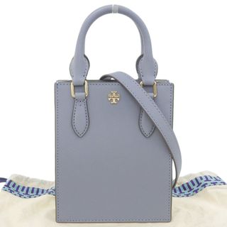 トリーバーチ(Tory Burch)の【本物保証】 布袋付 新品同様 トリーバーチ TORY BURCH エマーソン ミニショッパートート 2WAYバッグ レザー ブルー系 10009171(その他)