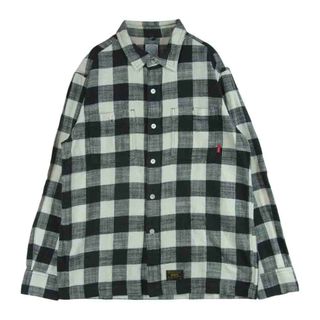 ダブルタップス(W)taps)のWTAPS ダブルタップス 17SS 171GWDT-SHM07 Cotton TEXTILE コットン テキスタイル チェック ネルシャツ 長袖 ブラック系 オフホワイト系 L【中古】(シャツ)