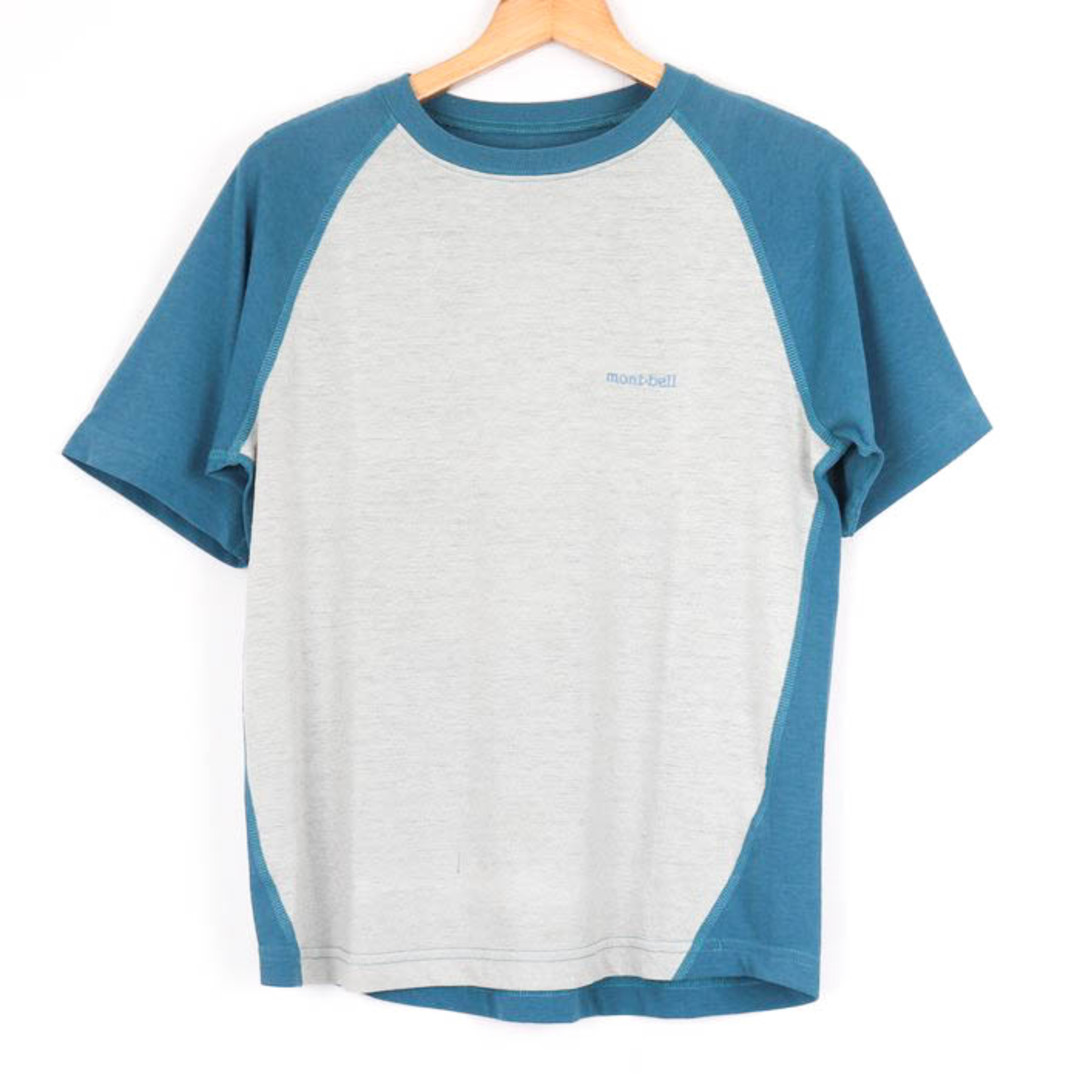 mont bell(モンベル)のモンベル Tシャツ 半袖 WIC.ラグランT ロゴ刺繍 アウトドア トップス S相当 メンズ ブルー mont-bell メンズのトップス(Tシャツ/カットソー(半袖/袖なし))の商品写真