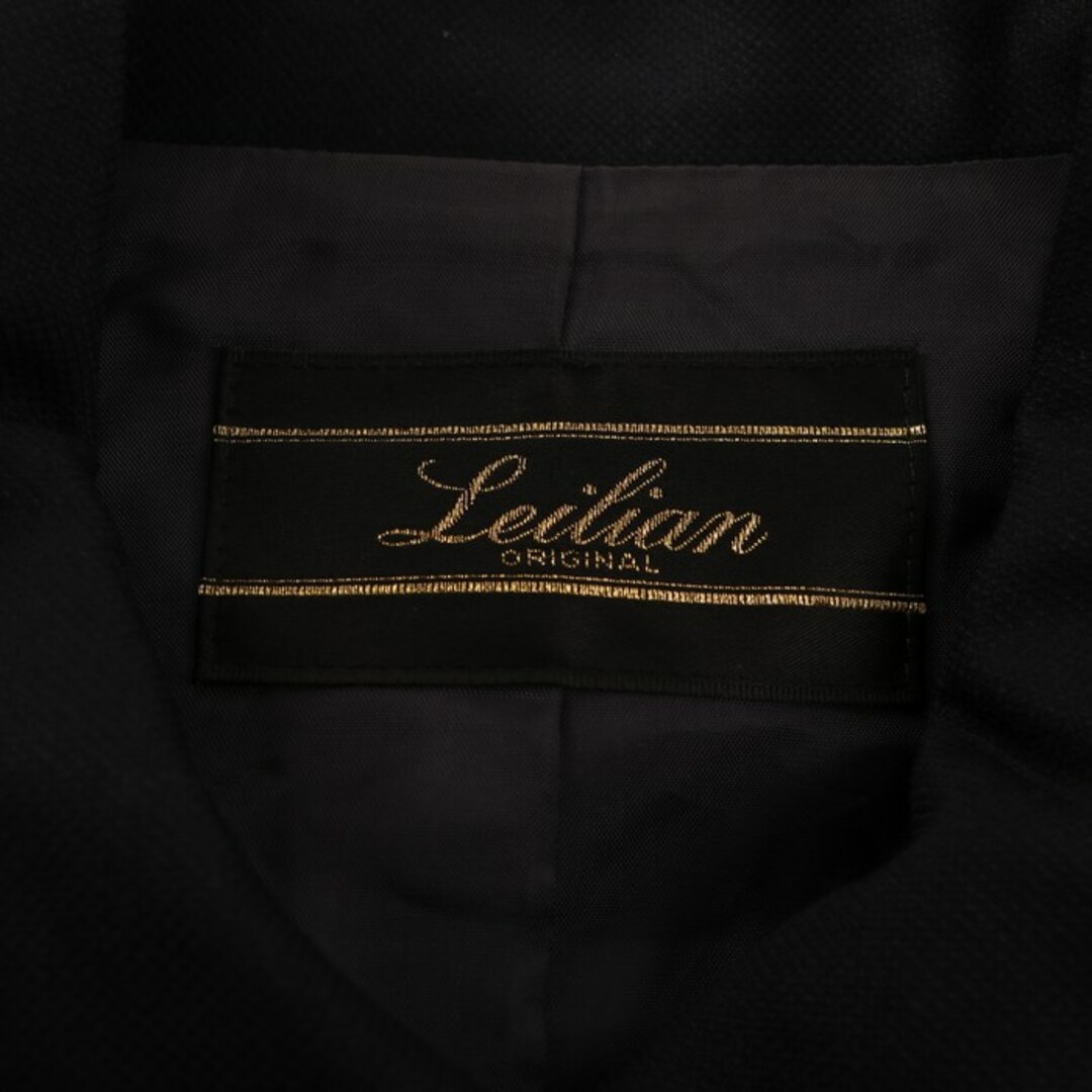 最高級 Leilian ツイード ノーカラージャケット 金ボタン ネイビー 9号