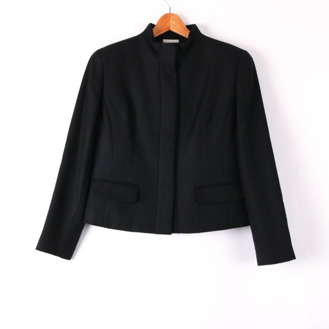 パリエンヌ ジャケット ブルゾン スタンドカラー ウール100% フォーマル 無地 アウター 黒 レディース 9サイズ ブラック PARIENNE