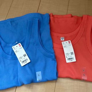 ユニクロ(UNIQLO)のUNIQLO リブタンクトップ　Lサイズ(タンクトップ)