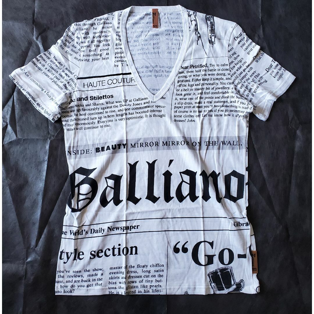 新品　ジョンガリアーノJohnGalliano  Vネック Tシャツ　M