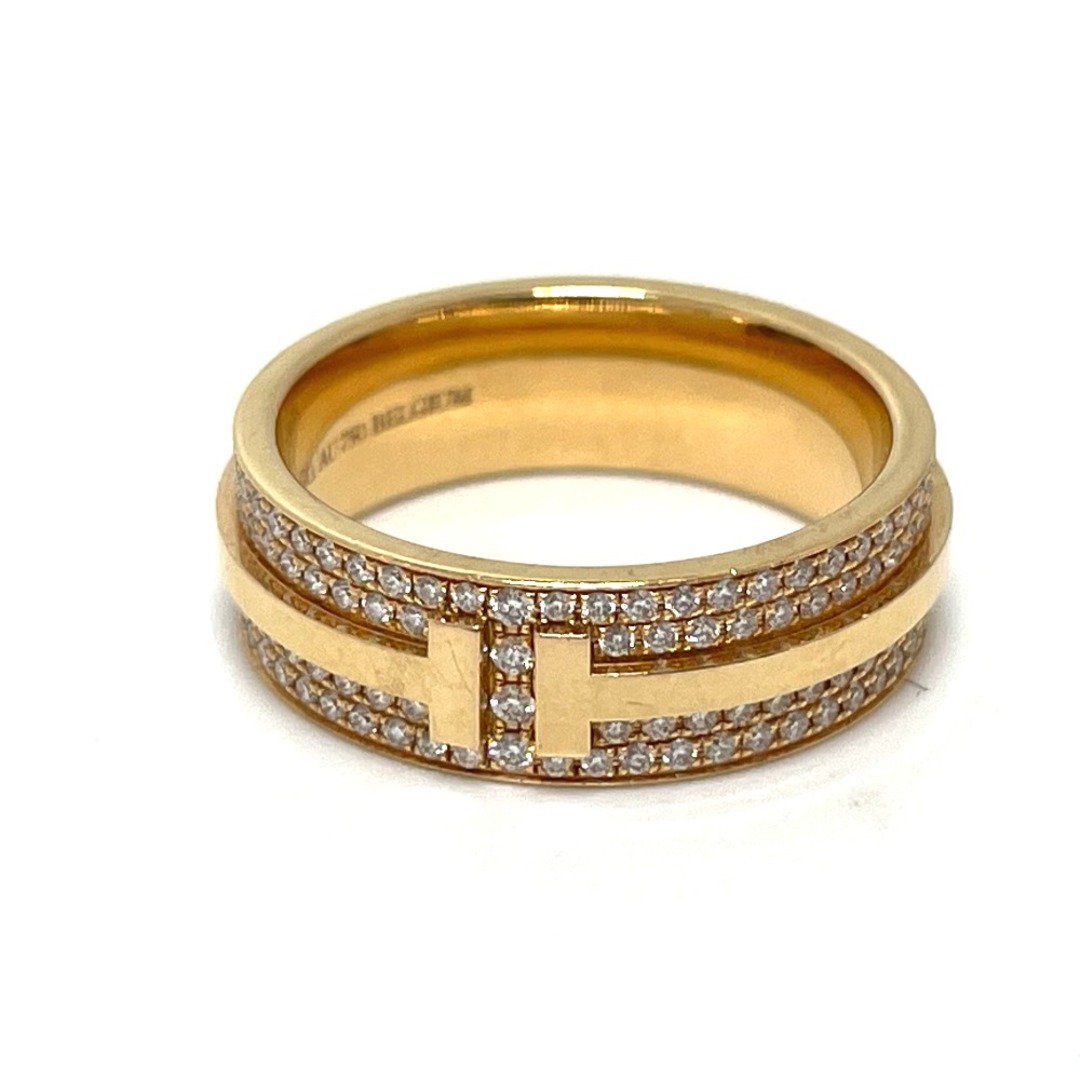 Tiffany & Co.(ティファニー)のティファニー TIFFANY&Co. T TWO ワイド パヴェダイヤモンド リング・指輪 K18PG ゴールド レディースのアクセサリー(リング(指輪))の商品写真