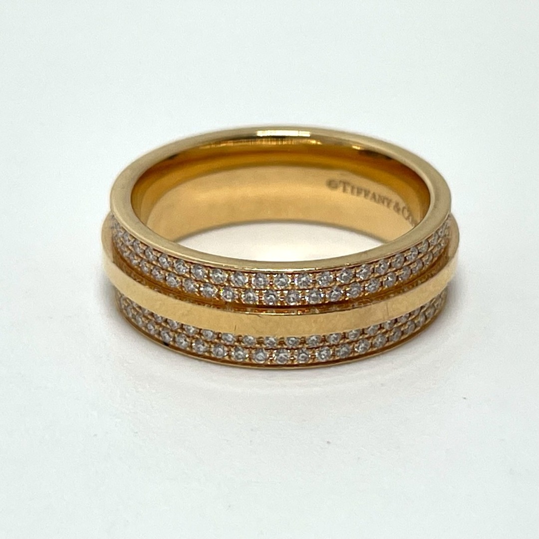 Tiffany & Co.(ティファニー)のティファニー TIFFANY&Co. T TWO ワイド パヴェダイヤモンド リング・指輪 K18PG ゴールド レディースのアクセサリー(リング(指輪))の商品写真