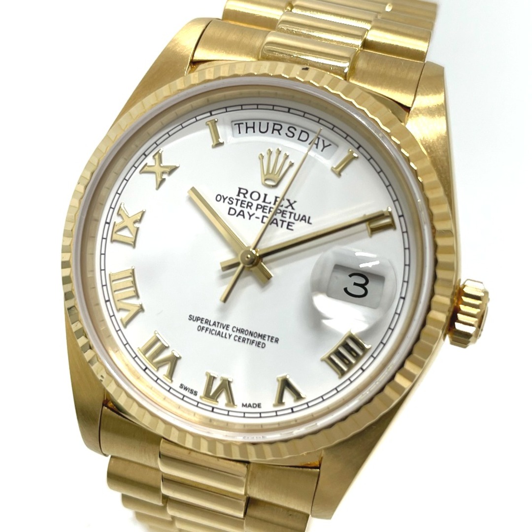 新着セールロレックス ROLEX デイデイト ローマ文字盤 18038 自動巻き 金無垢 腕時計 K18 ゴールド