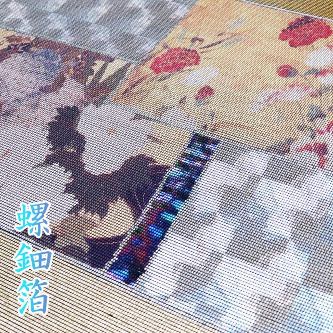 【AA-004】正絹/袋帯/太鼓柄/螺鈿