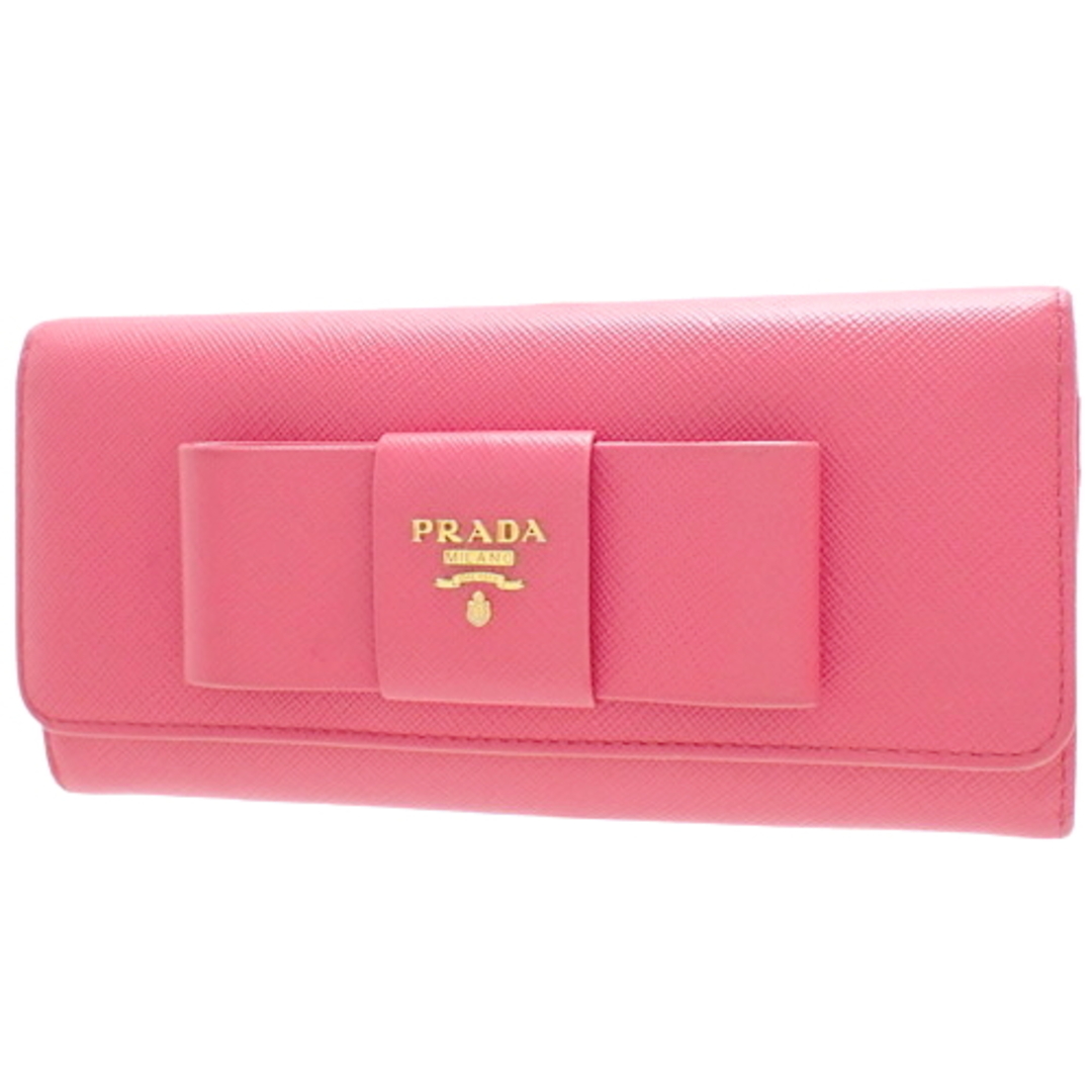 PRADA - プラダ長財布 リボン 二つ折り長財布 サフィアーノレザー
