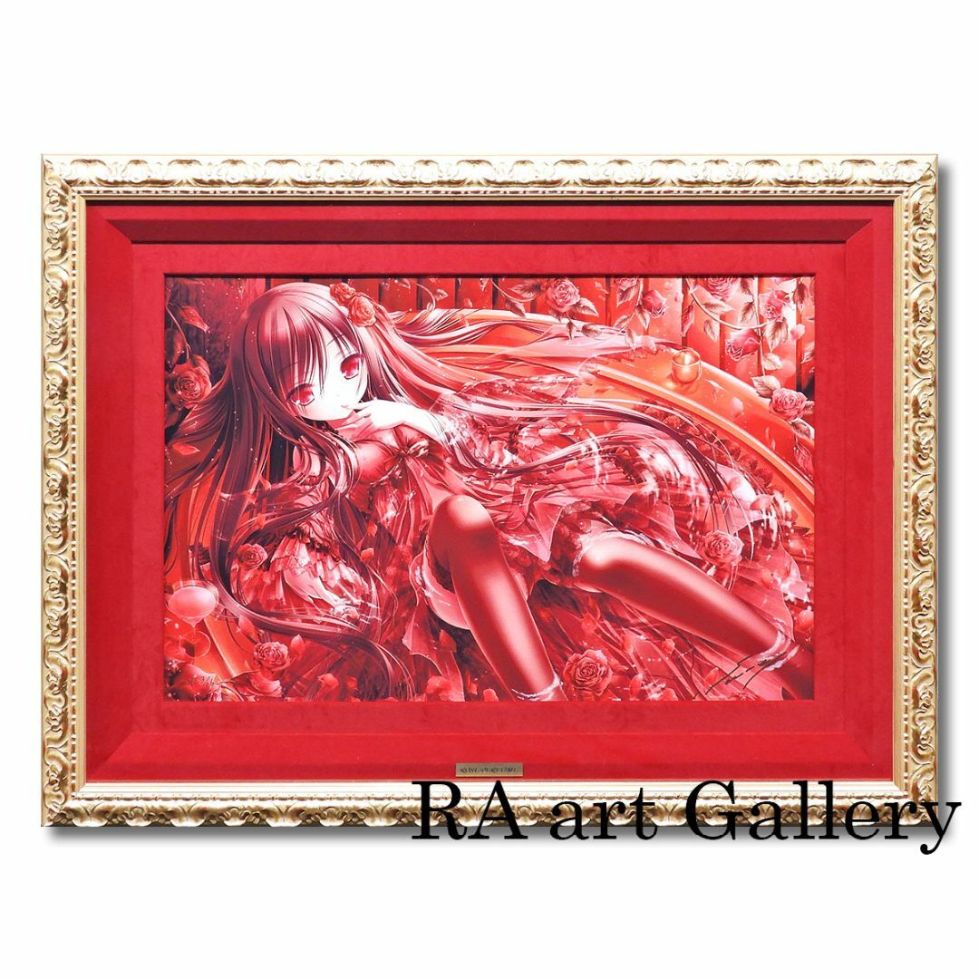 てぃんくる ROSE PERFUME イラスト 少女 バラ 絵画 版画 真作保証-