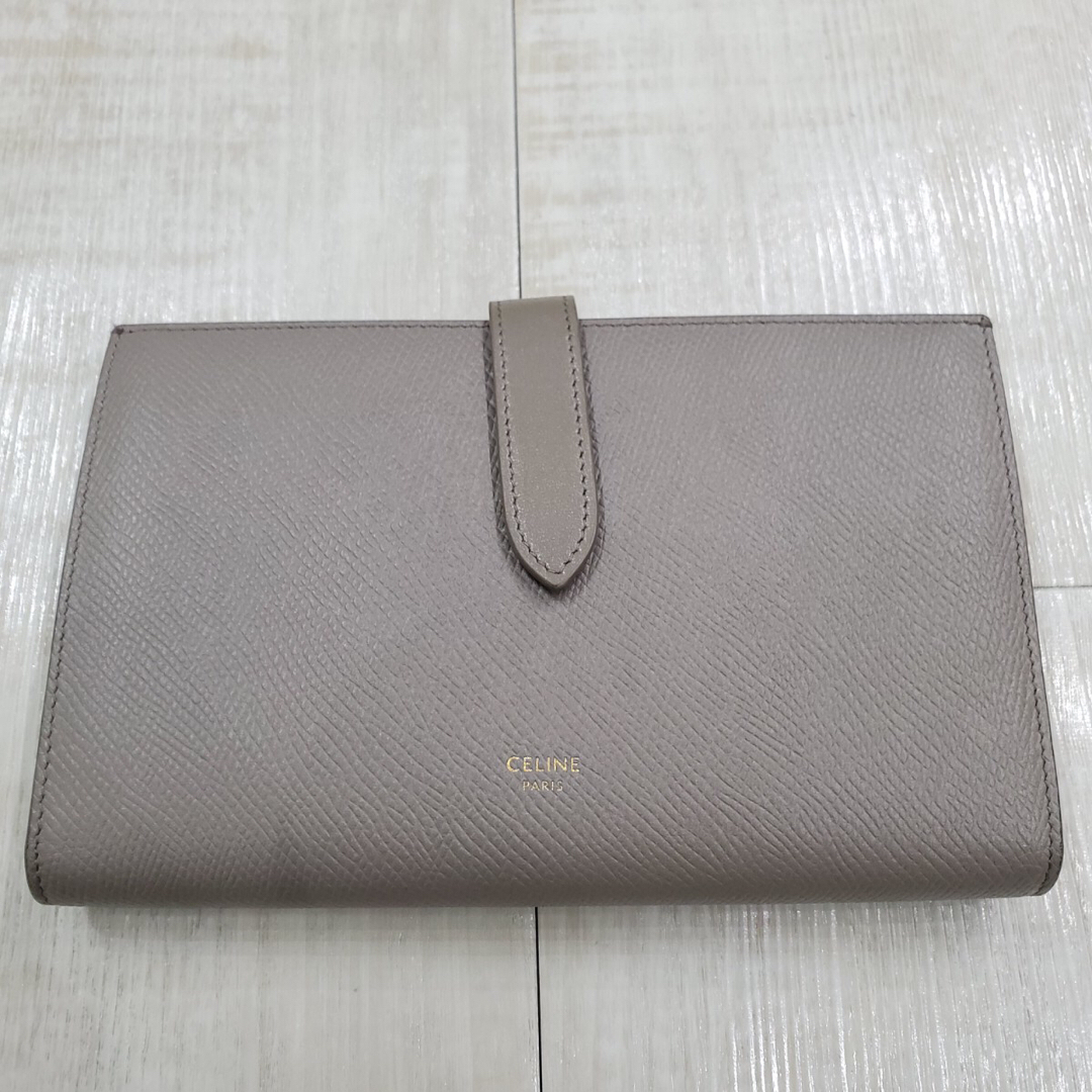 CELINE ラージ ストラップ ウォレット 財布 長財布 グレインド