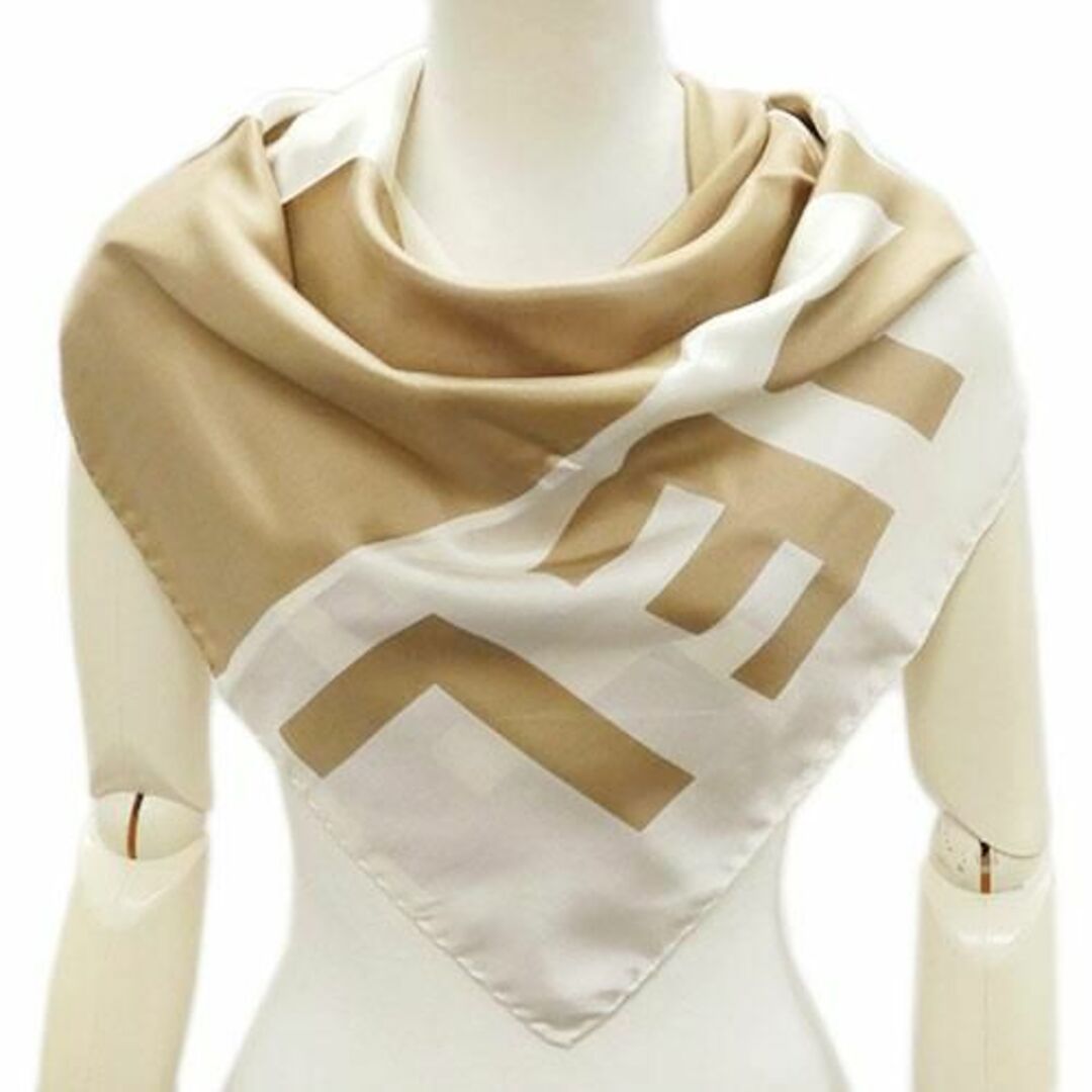 CHANEL(シャネル)のシャネル スカーフ シルク 大判 ロゴ ショール ブラウン JJS02501 レディースのファッション小物(バンダナ/スカーフ)の商品写真