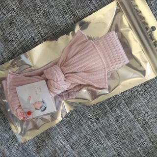 baby rib turban ピンクベビーターバン　ヘアバンド　リボン(その他)