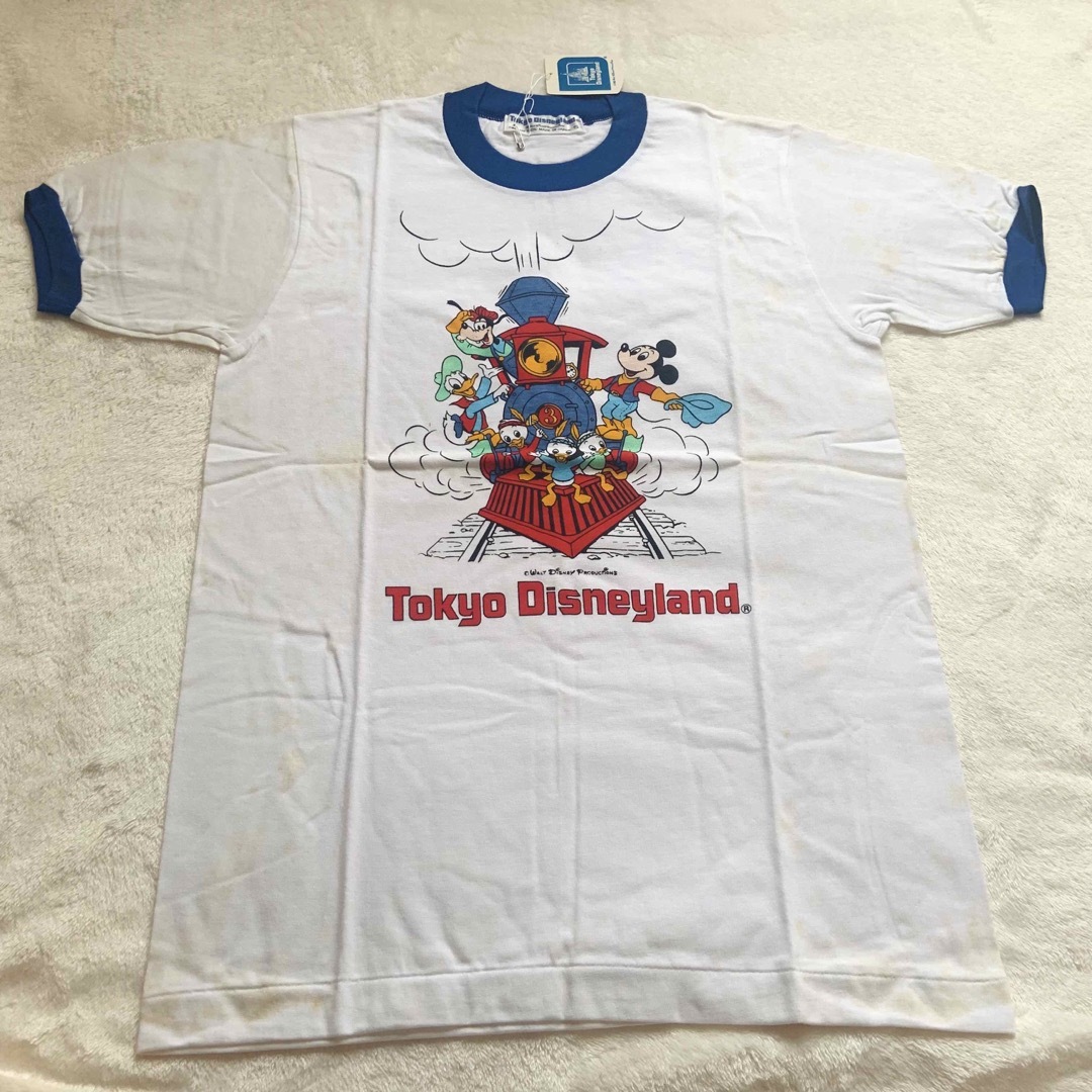 Disney(ディズニー)の未使用★ディズニーランド開園初期Tシャツ★ホワイト★S メンズのトップス(Tシャツ/カットソー(半袖/袖なし))の商品写真