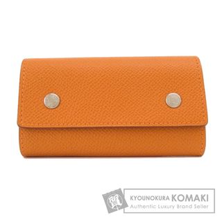 エルメス(Hermes)のHERMES セリエエテュイクレ キーケース4 オレンジ シルバー金具 キーケース エプソン レディース(キーケース)