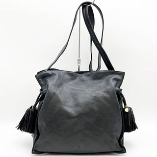 ロエベ(LOEWE)のLOEWE ロエベ フラメンコ ショルダーバッグ 斜め掛け バッグ アナグラム フリンジ ブラック 黒 レザー レディース ファッション USED 【中古】(ショルダーバッグ)