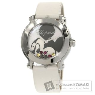 ショパール(Chopard)のChopard 27/8509 ハッピーミッキー ルビー サファイア ブラックダイヤモンド 腕時計 SS 革 レディース(腕時計)