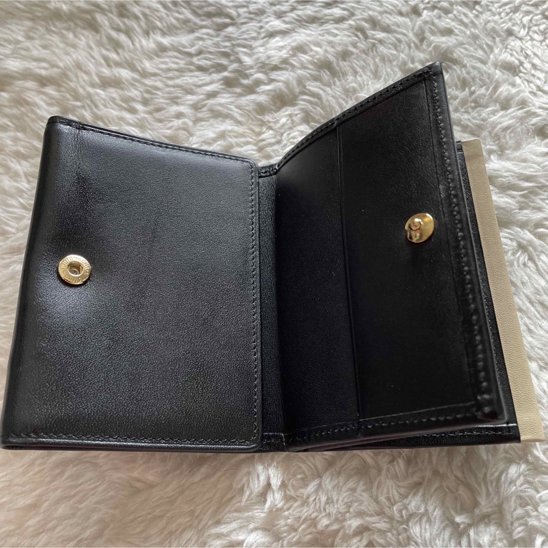Kitamura(キタムラ)のキタムラ　三つ折り財布　コンパクト　黒　レザー　 レディースのファッション小物(財布)の商品写真