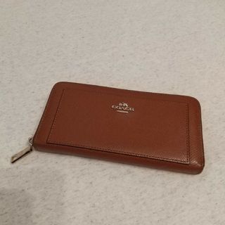 コーチ(COACH)のコーチ 長財布 COACH ラウンドファスナー グレインレザー(茶 キャメル)(財布)