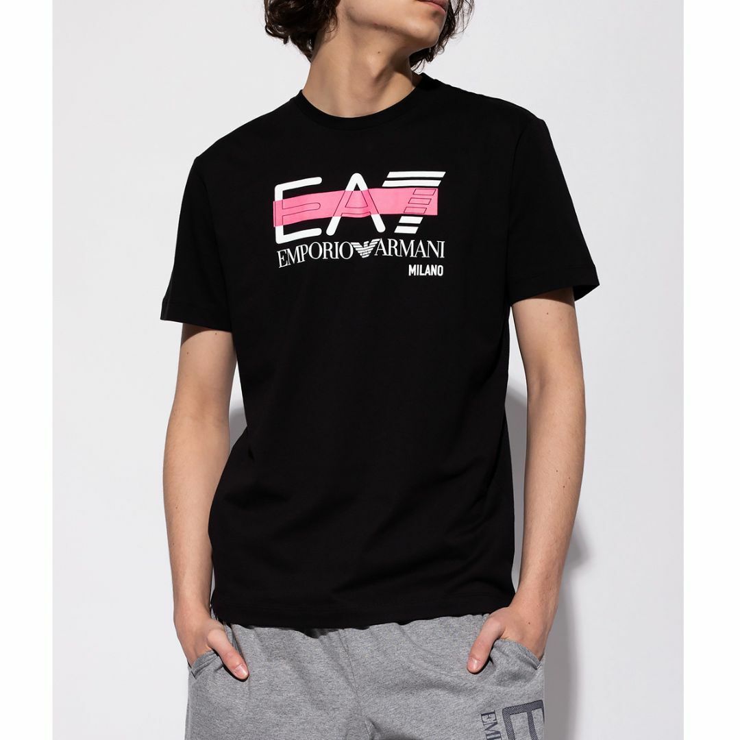 65 EMPORIO ARMANI EA7 ブラック Tシャツ size L - Tシャツ/カットソー