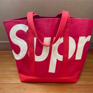 シュプリーム(Supreme)のsupreme raffia tote シュプリーム ラフィア トートバッグ 赤(トートバッグ)