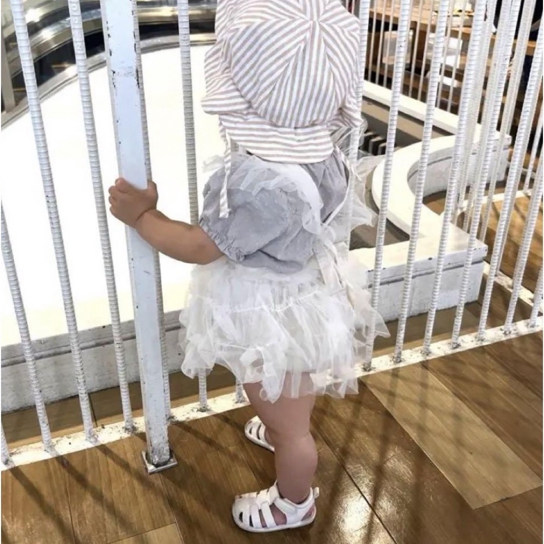 ベビードレス チュール ワンピース 女の子 1歳 誕生日 バースデー 80 キッズ/ベビー/マタニティのベビー服(~85cm)(ワンピース)の商品写真