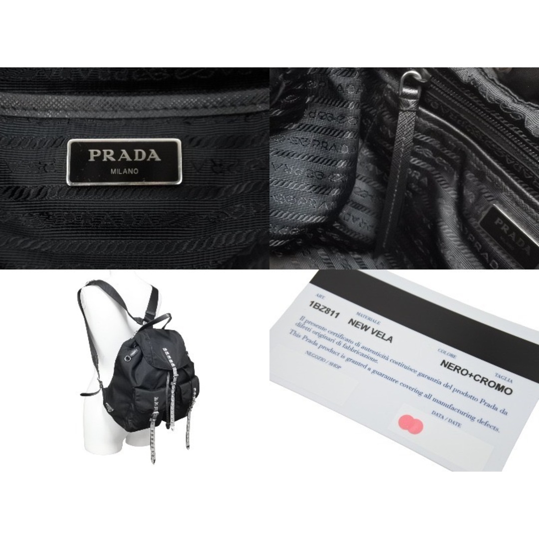 PRADA(プラダ)の極美品 PRADA プラダ ニューヴェラ ナイロン スタッズ リュックサック ブラック 1BZ81中古 52764 メンズのバッグ(バッグパック/リュック)の商品写真