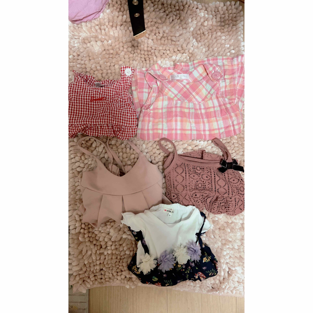 西松屋(ニシマツヤ)の女の子　トップス　ワンピース　ピンク系メイン キッズ/ベビー/マタニティのベビー服(~85cm)(ワンピース)の商品写真