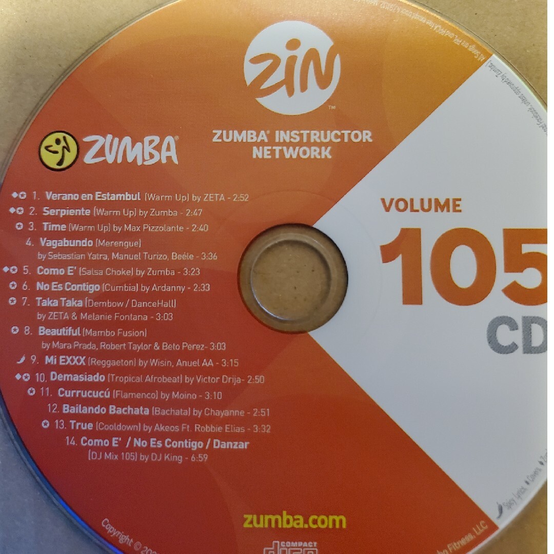ZUMBA zin105 CD エンタメ/ホビーのDVD/ブルーレイ(スポーツ/フィットネス)の商品写真