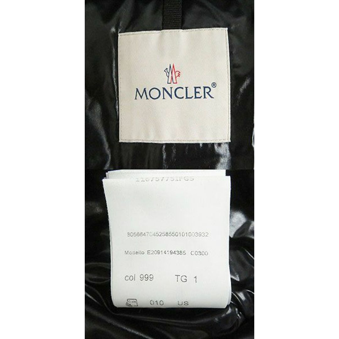 美品□19-20AW MONCLER/モンクレール ロゴ刺繍デザイン MONTCLA/モンクラ フーデッド WZIP ダウンジャケット ブラック 1 国内正規品 メンズ 5