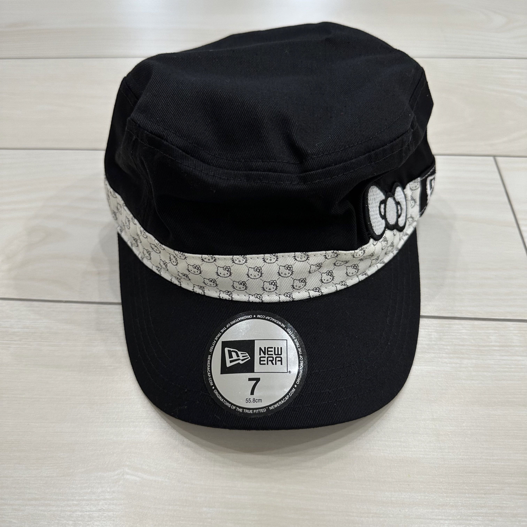 NEW ERA(ニューエラー)の新品 NEWERA ハローキティ ワークキャップ 白 黒 55.8cm エンタメ/ホビーのおもちゃ/ぬいぐるみ(キャラクターグッズ)の商品写真