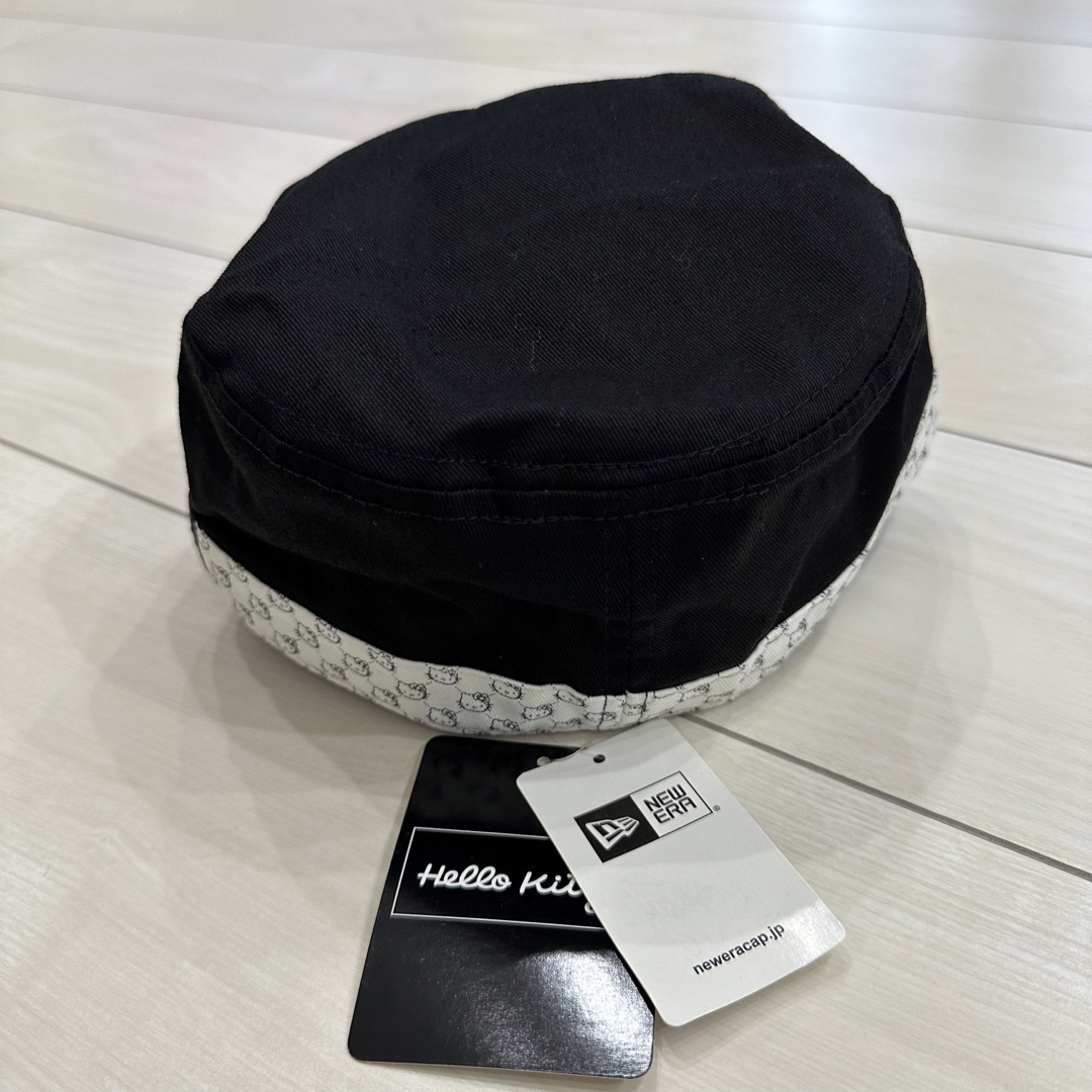 NEW ERA(ニューエラー)の新品 NEWERA ハローキティ ワークキャップ 白 黒 55.8cm エンタメ/ホビーのおもちゃ/ぬいぐるみ(キャラクターグッズ)の商品写真