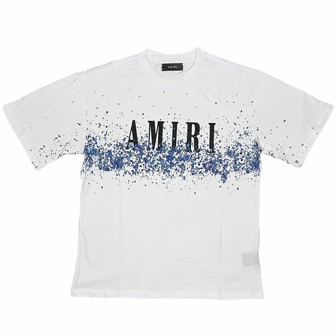 AMIRI アミリ ブルーペイント ブリーチ 半袖 Tシャツ ホワイト M
