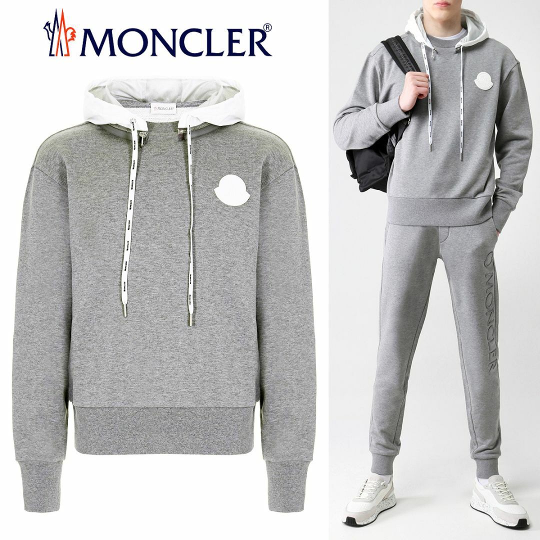 MONCLER - 55 MONCLER グレー パーカー フーディ スウェット size Mの