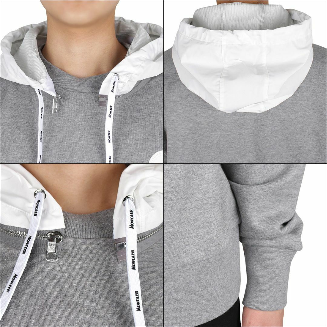 55 MONCLER グレー パーカー フーディ スウェット size L