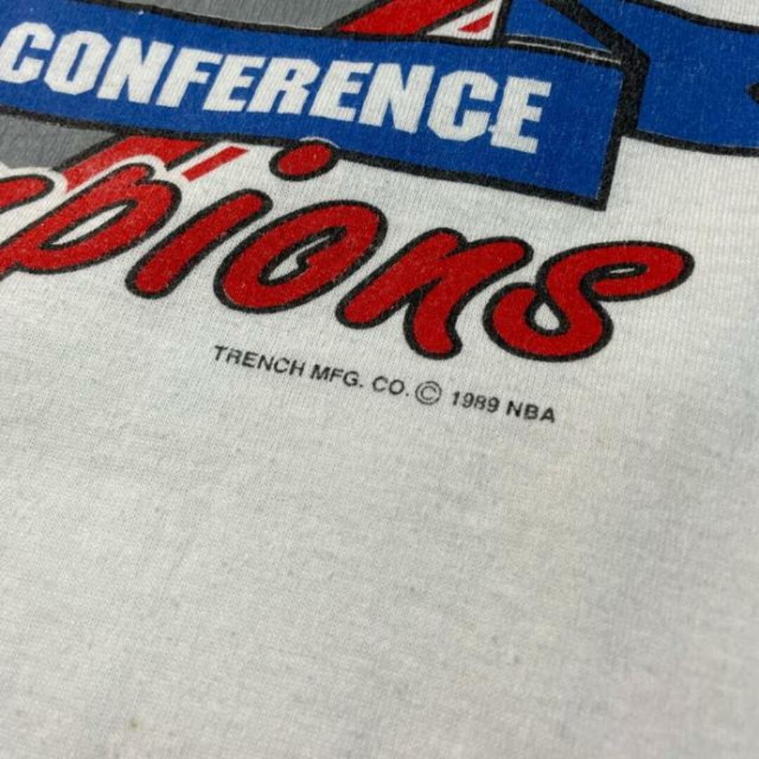 80年代 NBA DETROIT PISTONS 1989 EASTERN CONFERENCE CHAMPIONS チームロゴ プリントTシャツ メンズXL 3