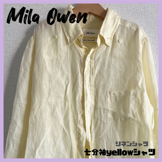 ミラオーウェン(Mila Owen)のミラオーウェン Mila Owen イエローシャツ yellow シアーシャツ(シャツ/ブラウス(長袖/七分))
