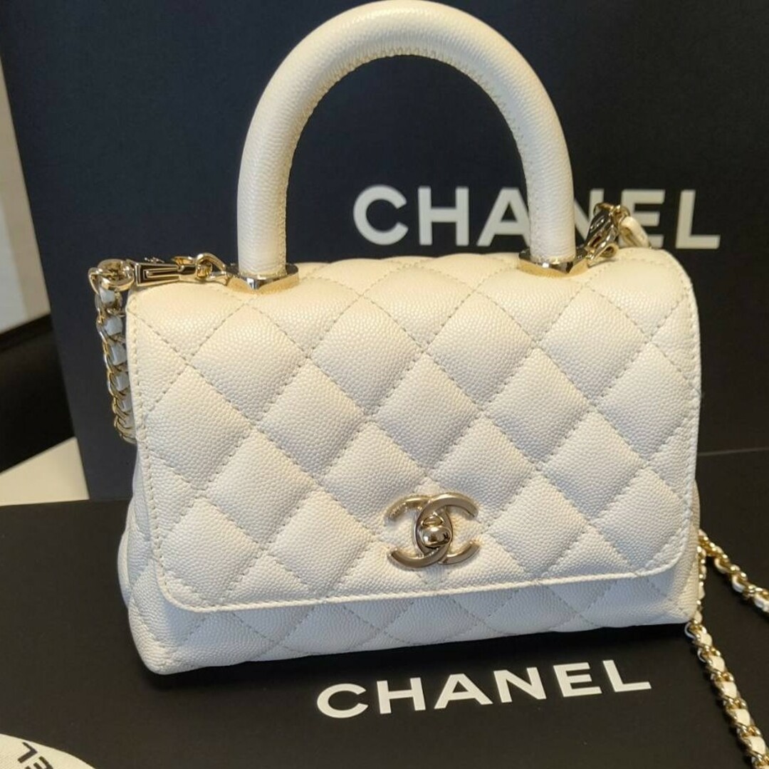 セール♡CHANEL♡ココハンドル♡トップハンドルフラップバッグ????ホワイトシャネル