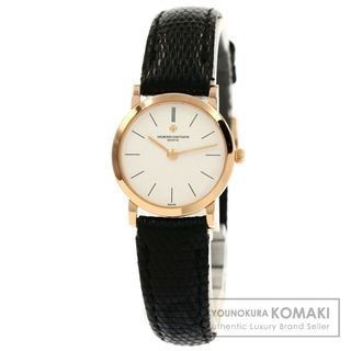 VACHERON CONSTANTIN - VACHERON CONSTANTIN 27093/1 ラウンドフェイス 腕時計 K18PG 革 レディース