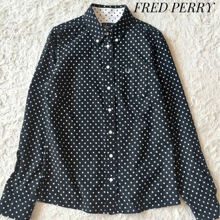 フレッドペリー(FRED PERRY)の【フレッドペリー】ボタンダウンドットプリントシャツ 綿100% USA6 黒(シャツ/ブラウス(長袖/七分))