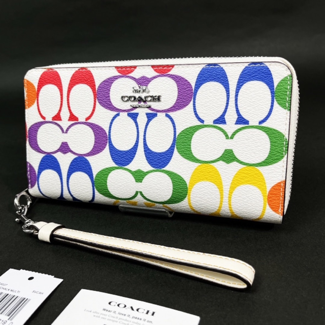 COACH レインボー シグネチャー 長財布 C4537 チョーク 新品 | フリマアプリ ラクマ