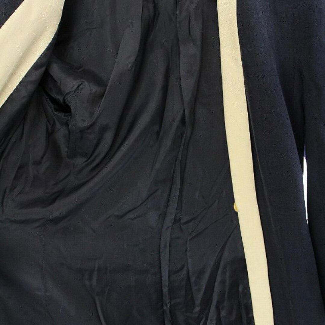 ジョルジオアルマーニ ノーカラージャケット 薄手 肩パッド シルク 40 L 紺 5